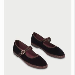 BRAND NEW Flabelus Black Velvet Mary Jane Flats | Sethe